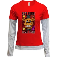 Комбинированный лонгслив FNAF He`s Here - Game over
